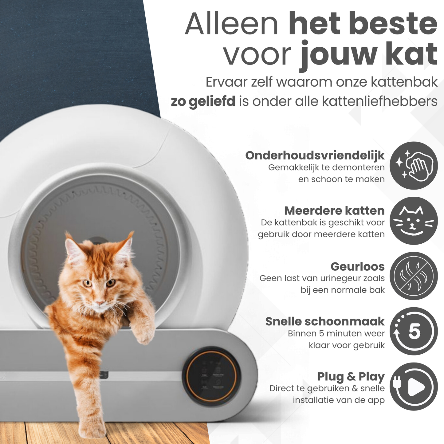 Automatische / Zelfreinigende Kattenbak D1