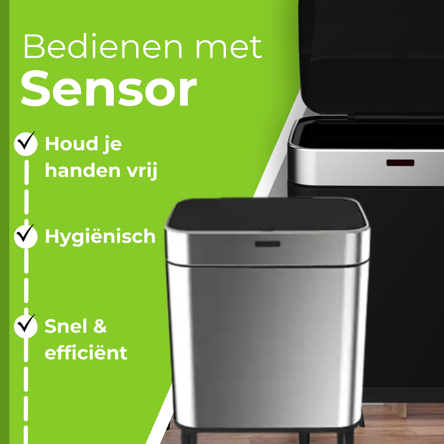 Sensor Prullenbak op pootjes - 60L